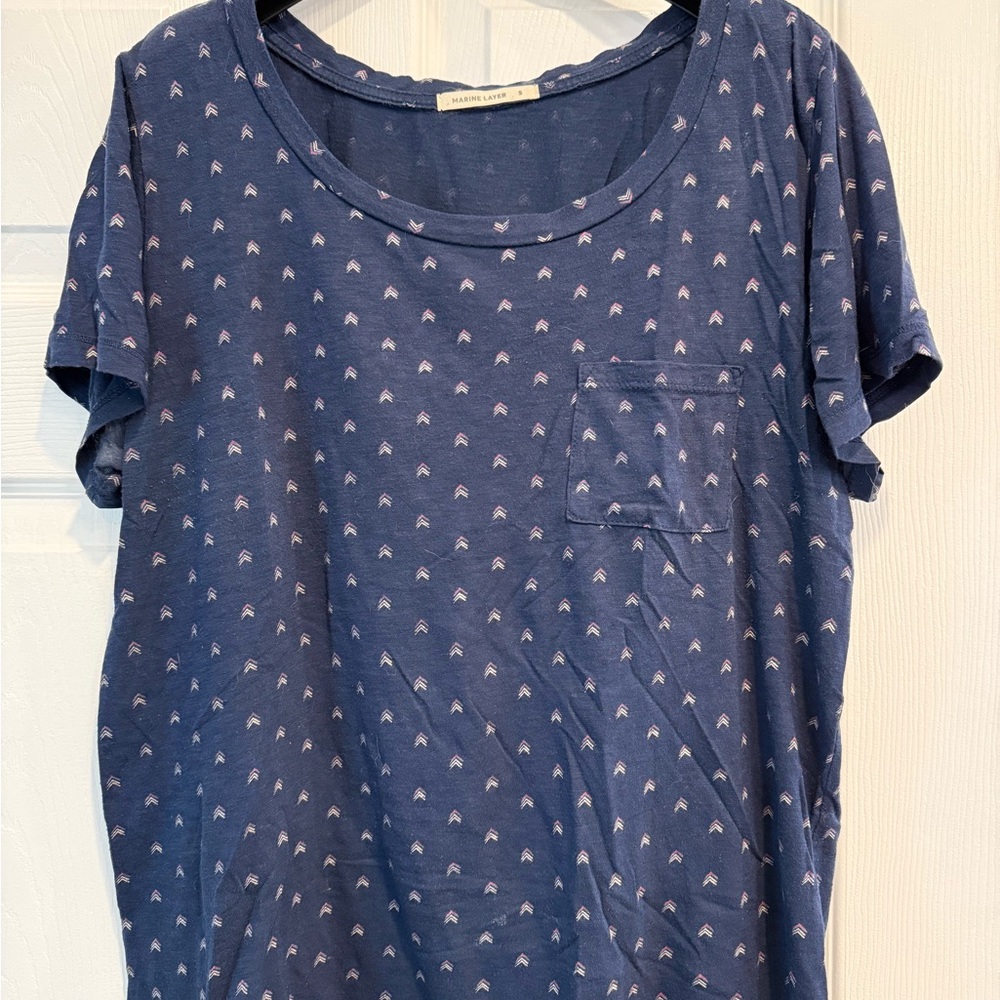 Blue Patterned Women's Top